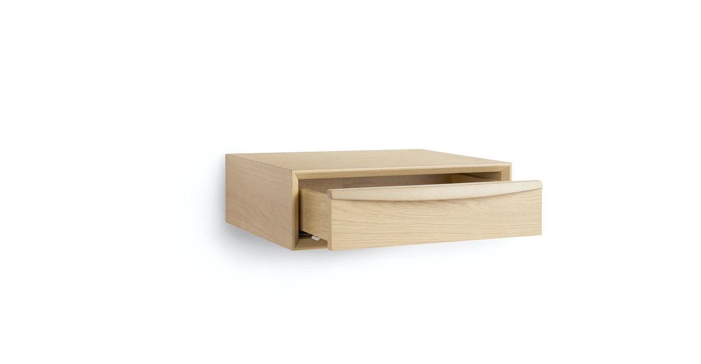 Lenia White Oak Floating Nightstand thumbnail 2