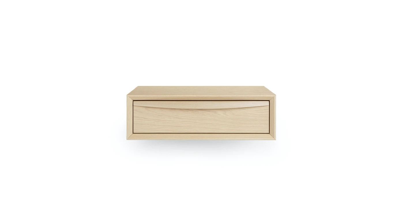 Lenia White Oak Floating Nightstand thumbnail 4