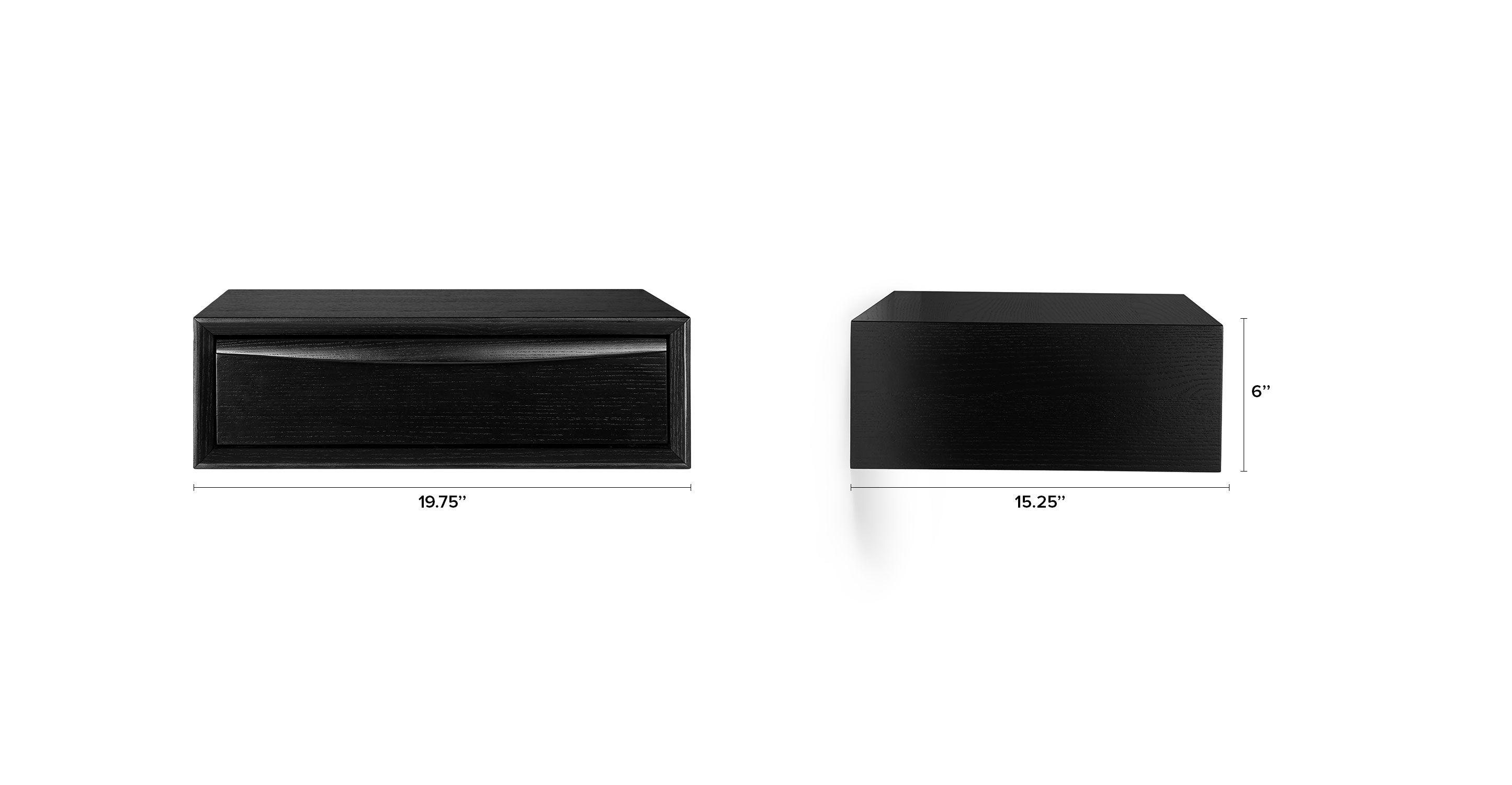 Lenia Black Ash Floating Nightstand thumbnail 7