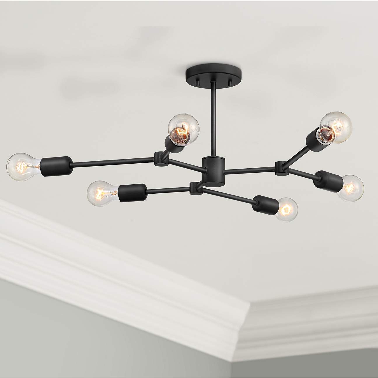Marco Wide Black 6 Light Branching Sputnik Ceiling Light thumbnail 3