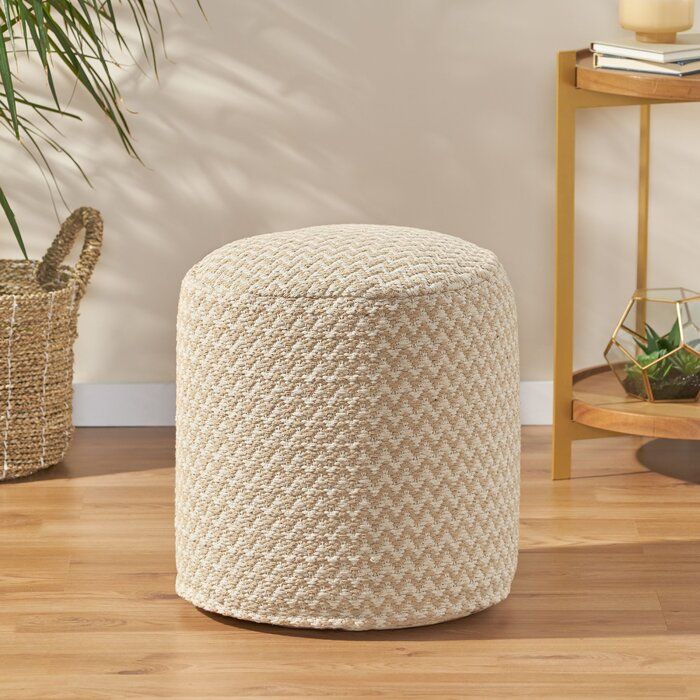Regional Round Chevron Pouf Ottoman thumbnail 2