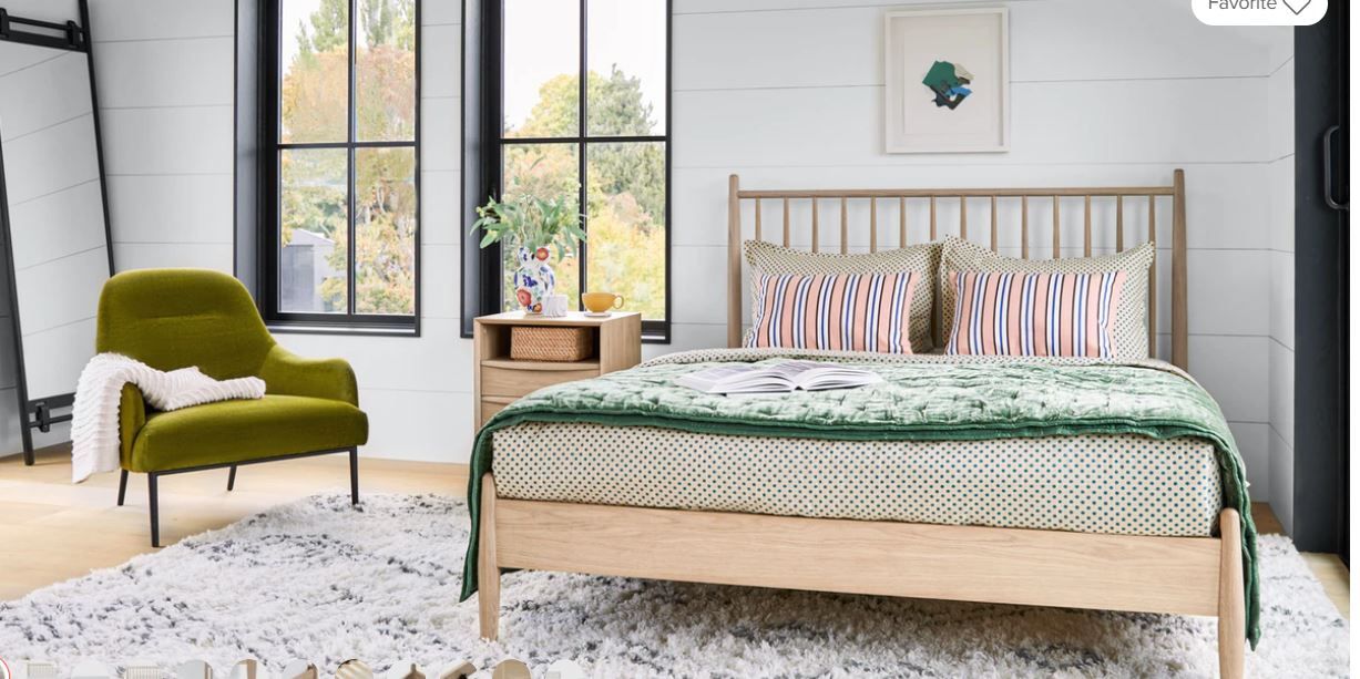 Lenia White Oak Bed-Queen thumbnail 2