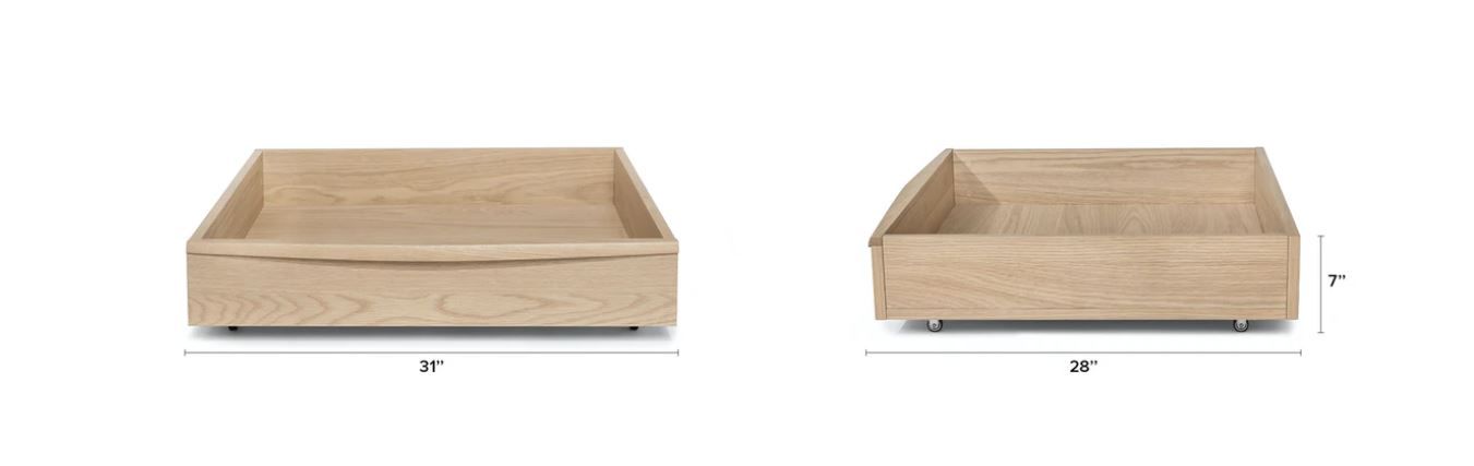Lenia White Oak Underbed Storage Drawer thumbnail 3