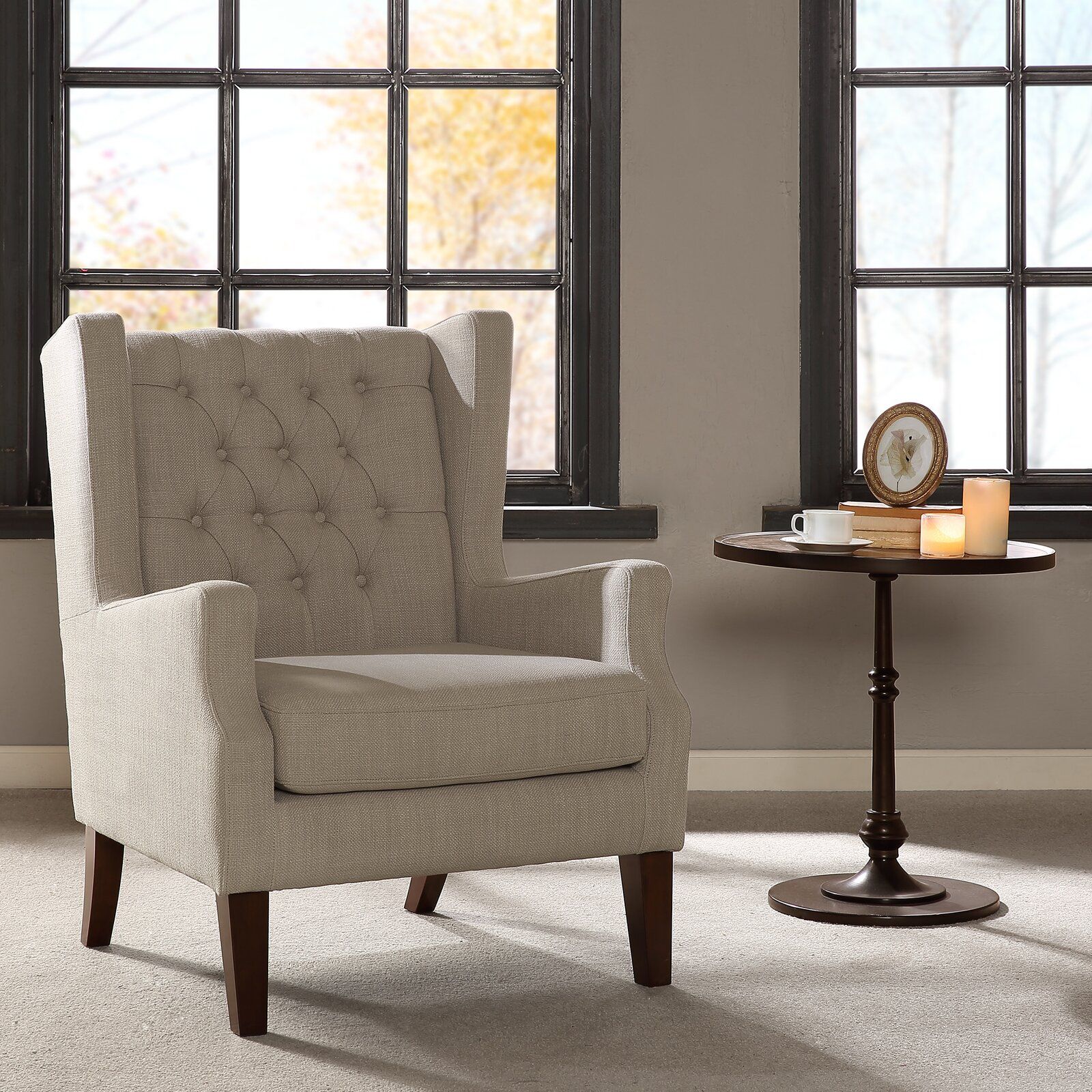 Allis Tufted Polyester Blend Wingback Chair thumbnail 5