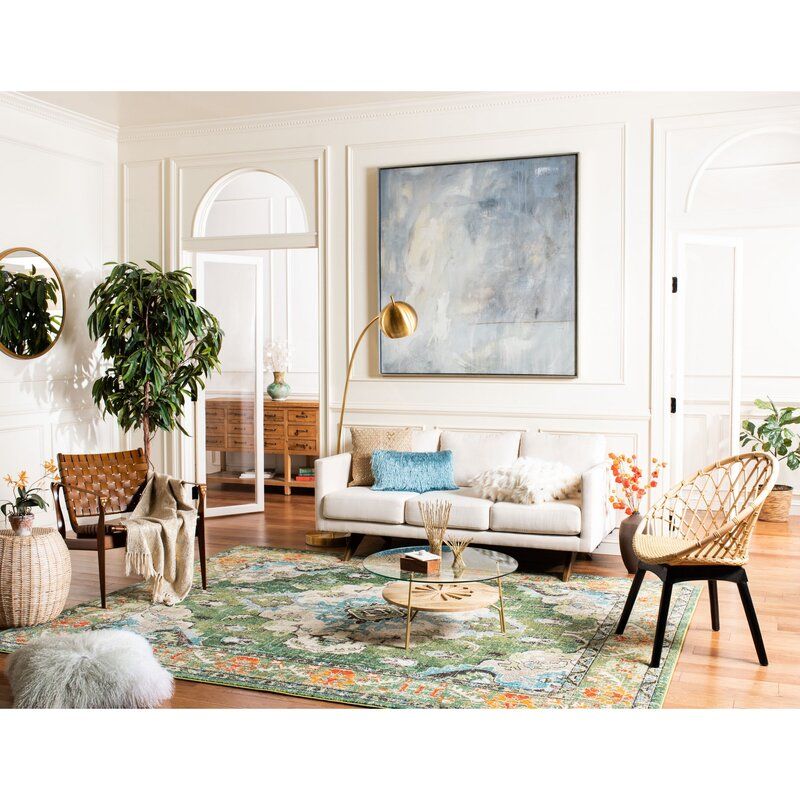 Indira Oriental Forest Green Area Rug-8'x10' thumbnail 3