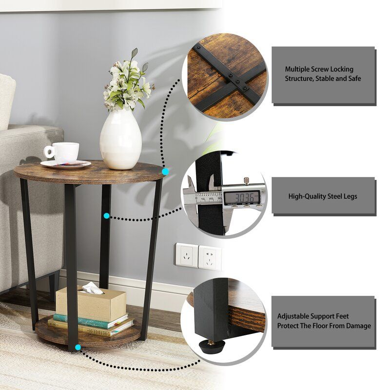 Leis Floor Shelf End Table with Storage thumbnail 7