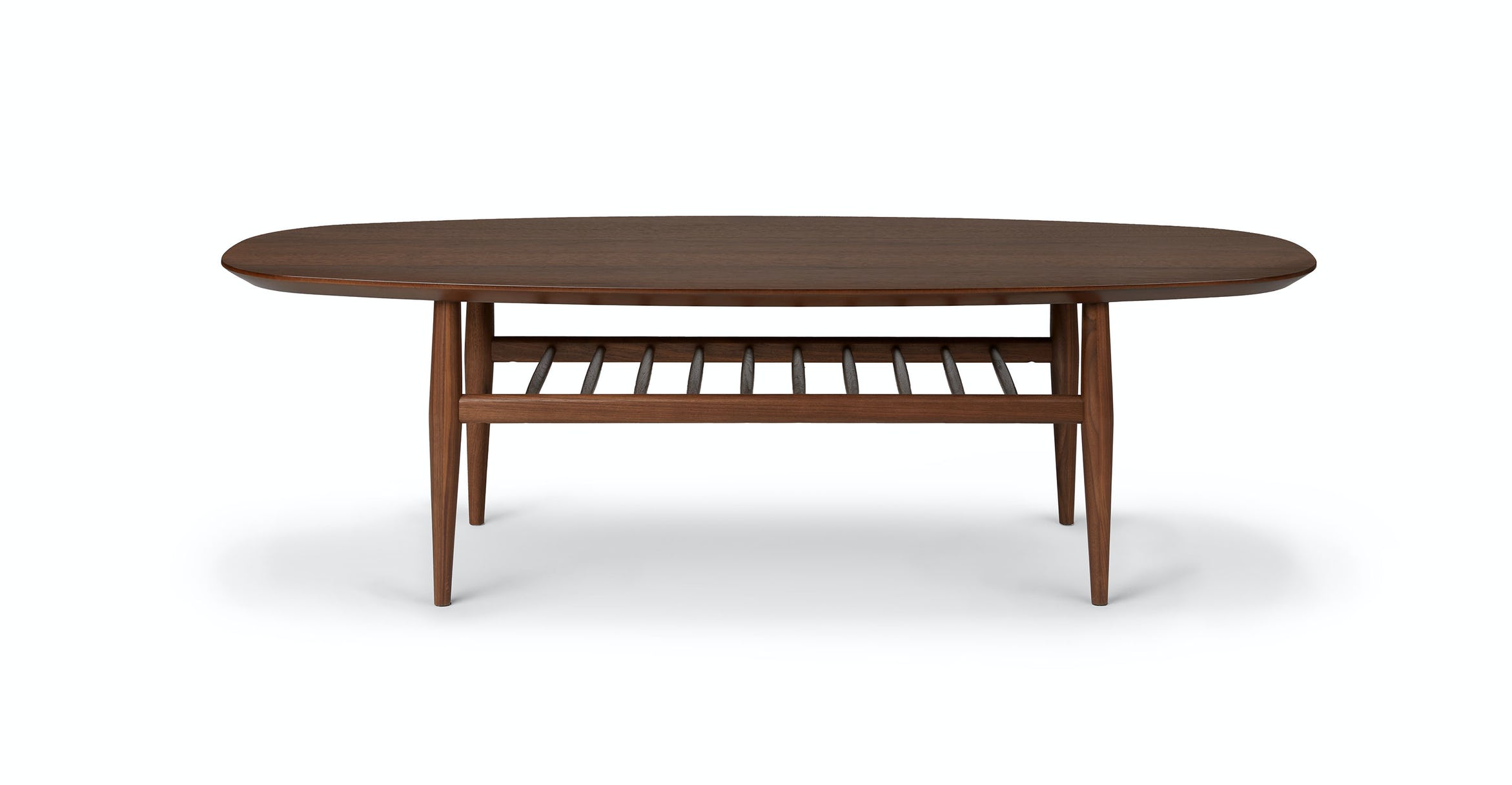 Lenia Walnut Oval Coffee Table thumbnail 3