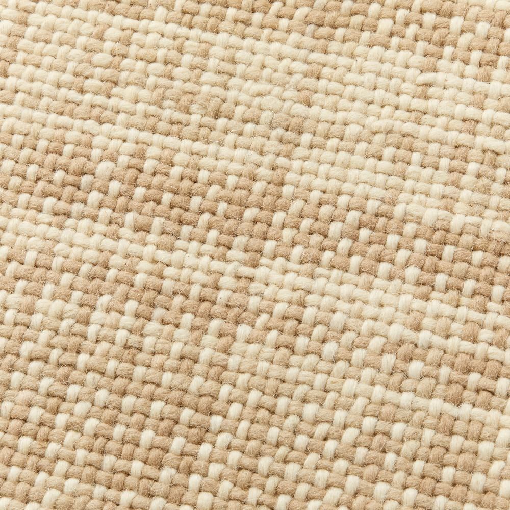 Mid Century Heathered Basketweave Wool Rug-9'x12' thumbnail 4