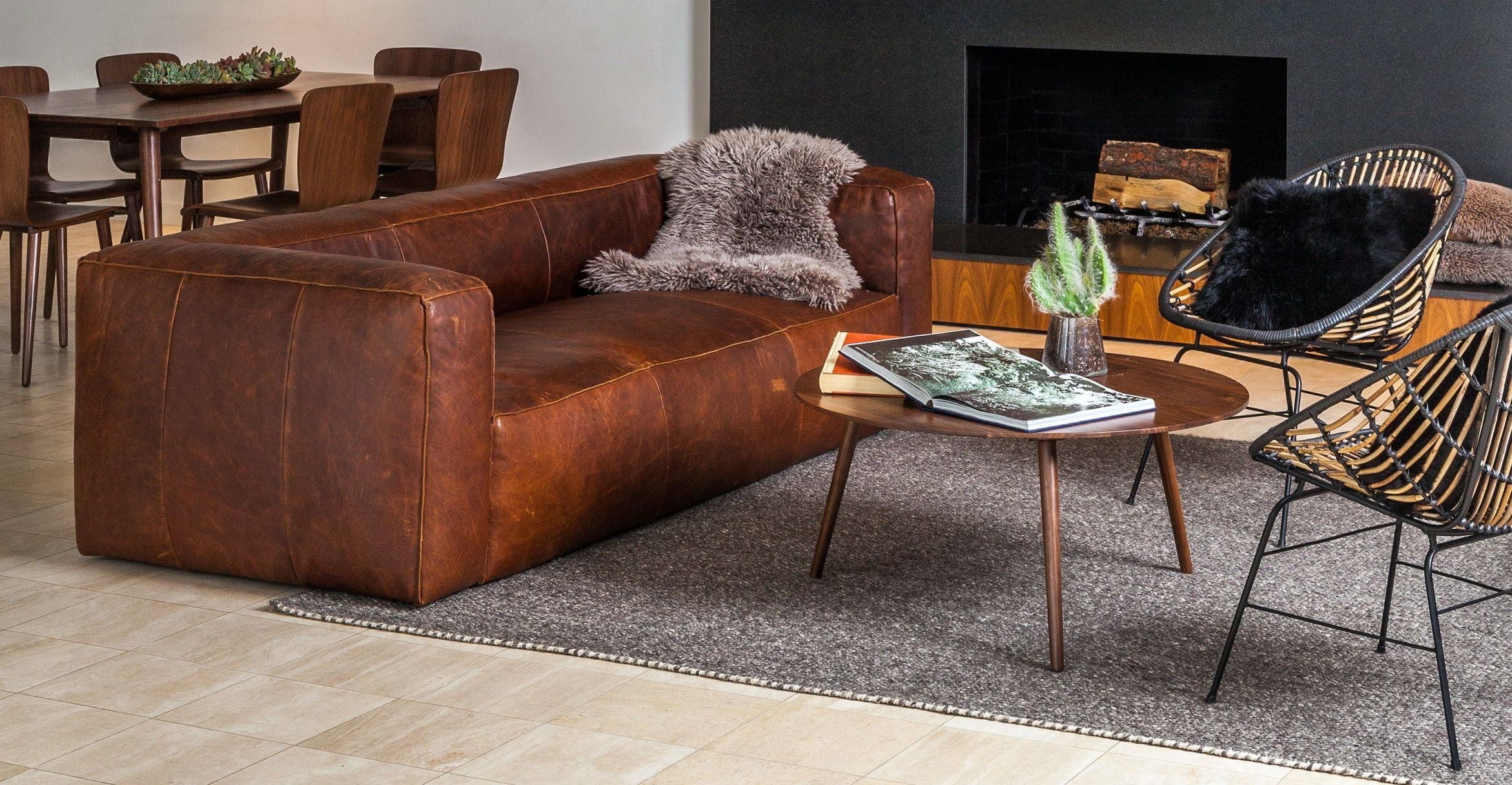 Cigar Rawhide Brown Sofa thumbnail 2