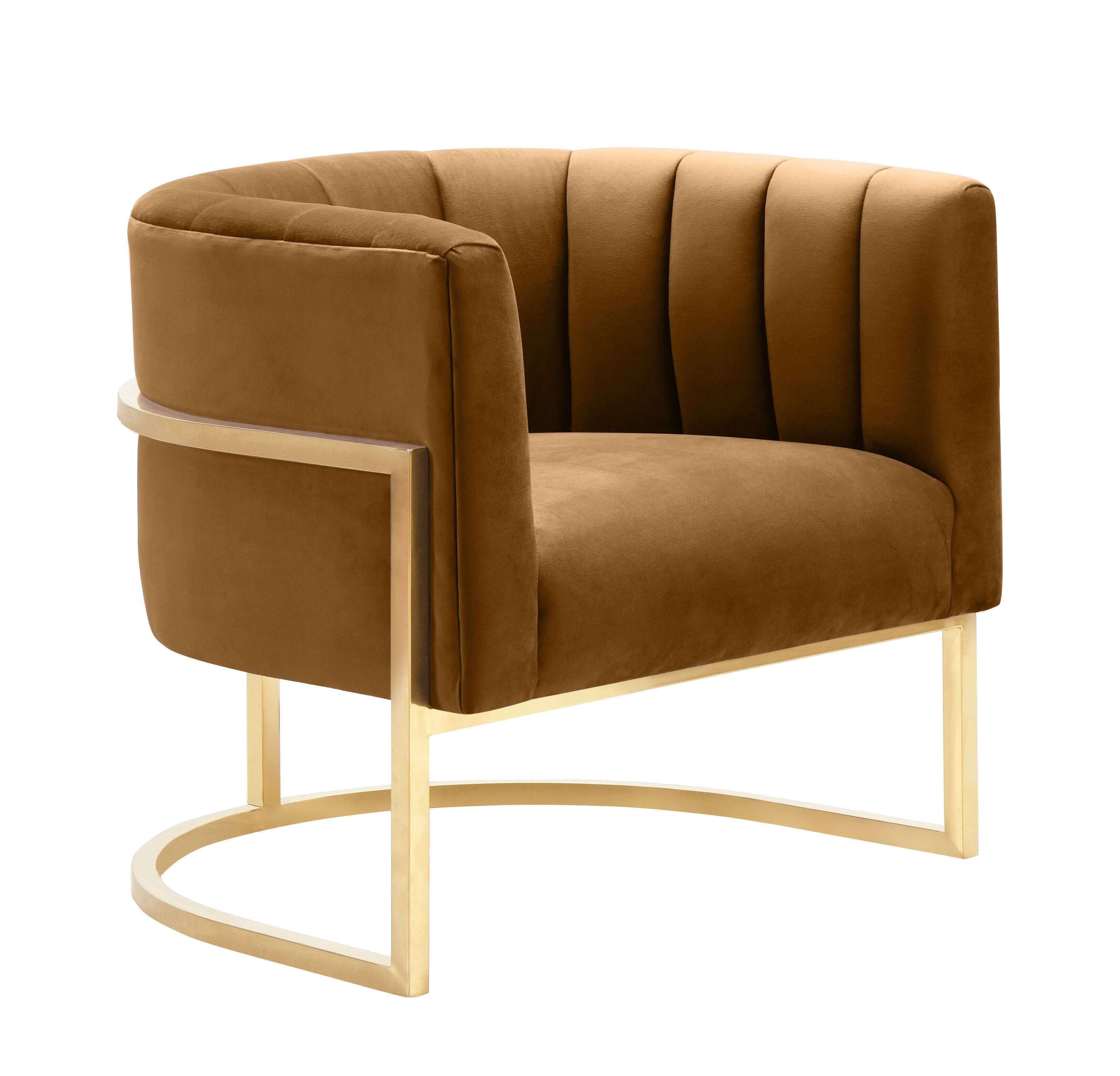 Blossom Cognac Velvet Chair thumbnail 2