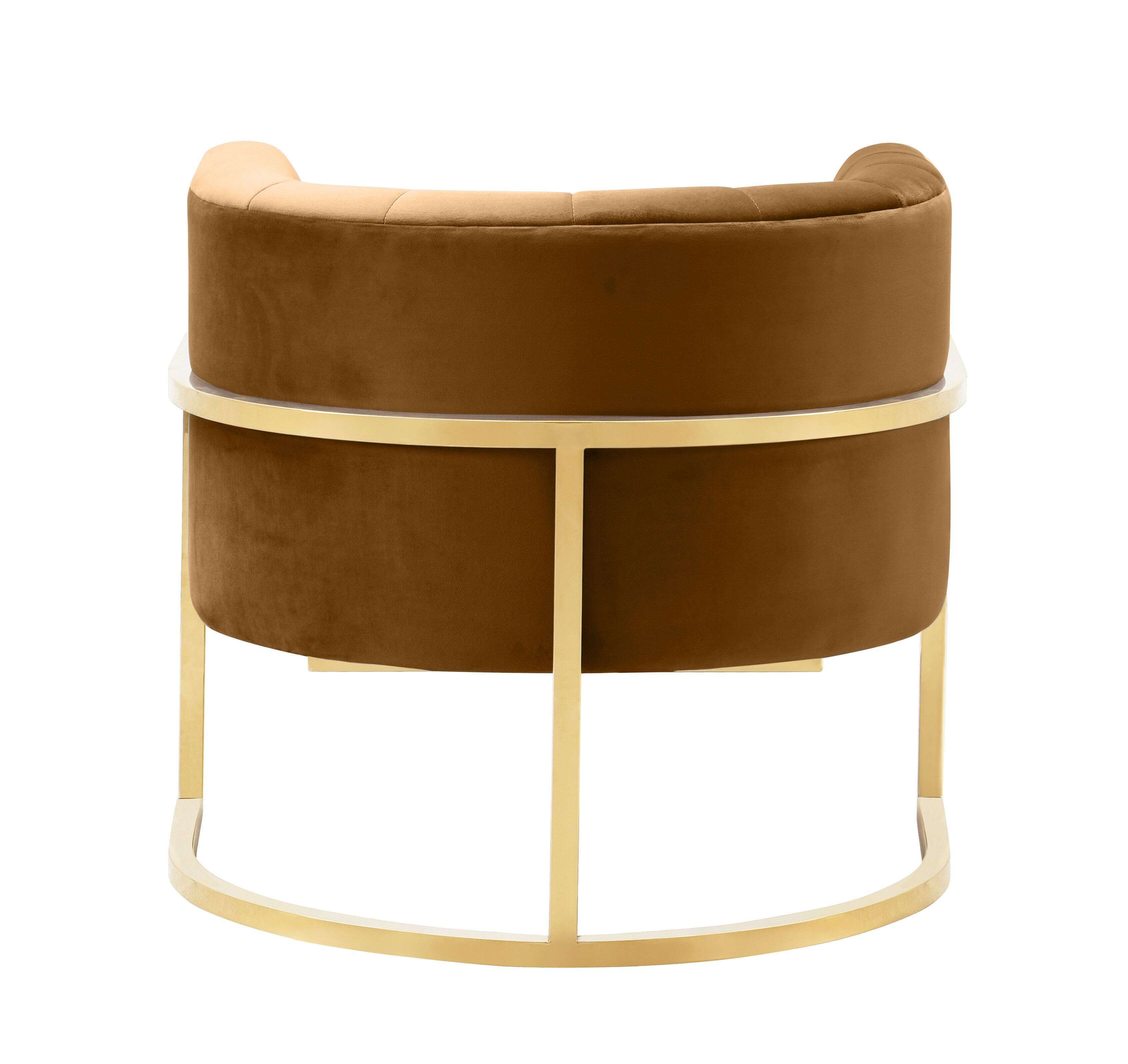 Blossom Cognac Velvet Chair thumbnail 3