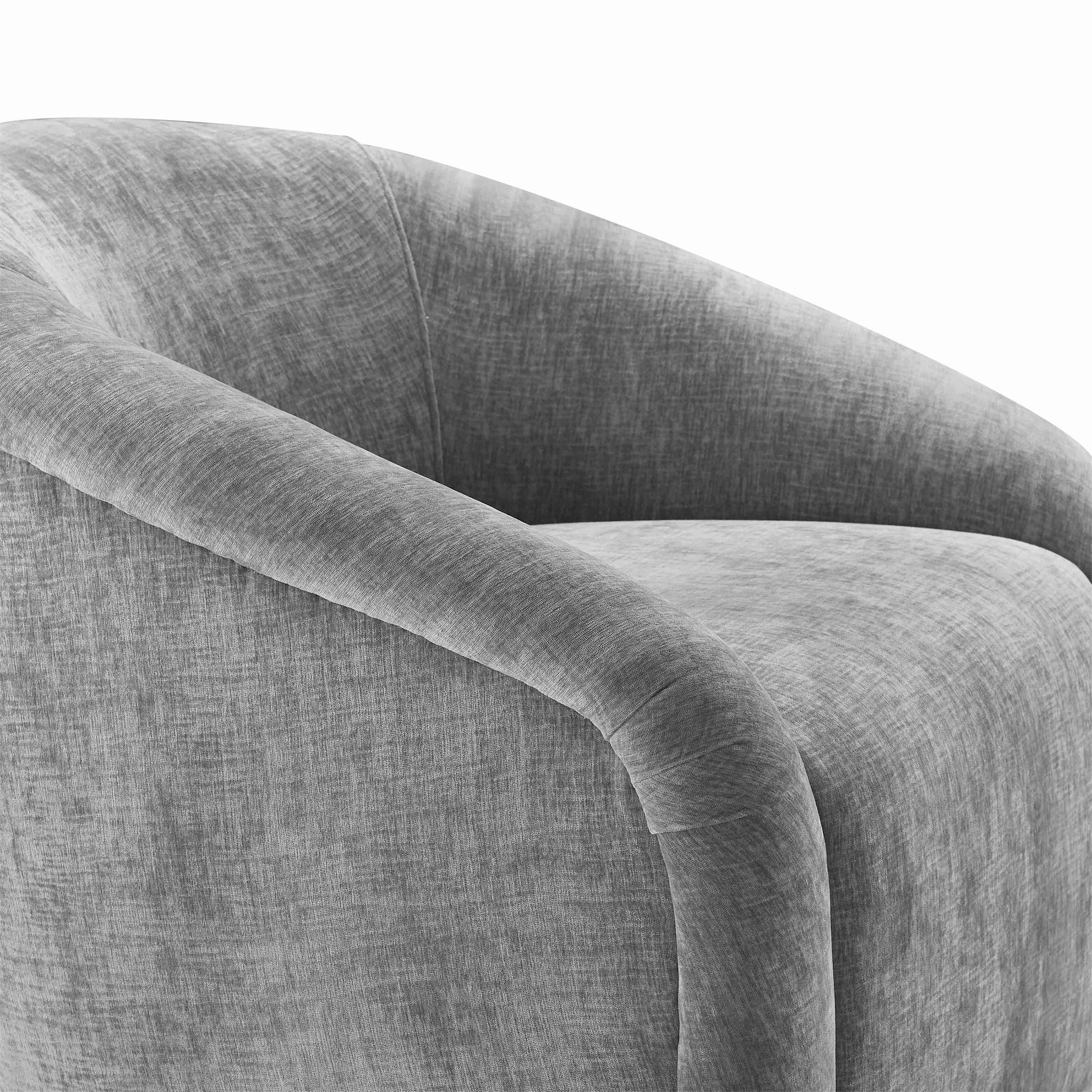 Tuscan Grey Velvet Chair Ottoman Set thumbnail 5