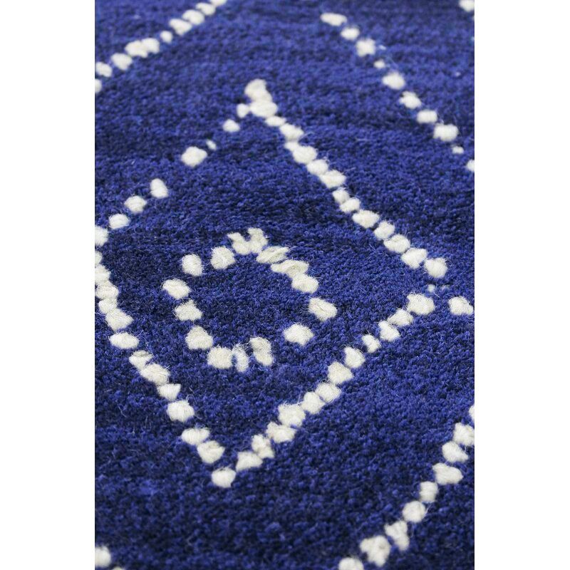 Utsey Geometric Handmade Tufted Wool Navy Area Rug-7'6''x9'6'' thumbnail 3