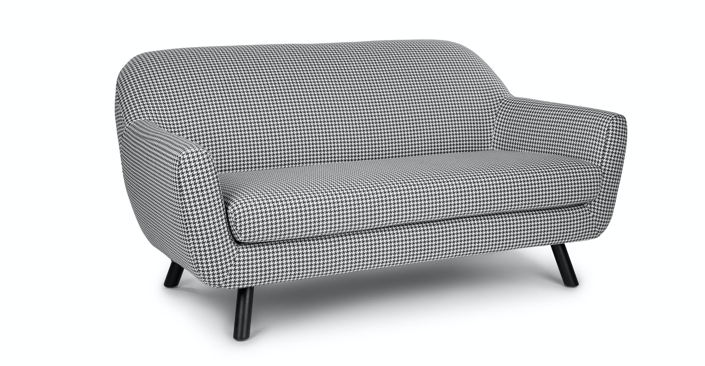 Gabriola Charcoal Ivory Houndstooth Loveseat thumbnail 2