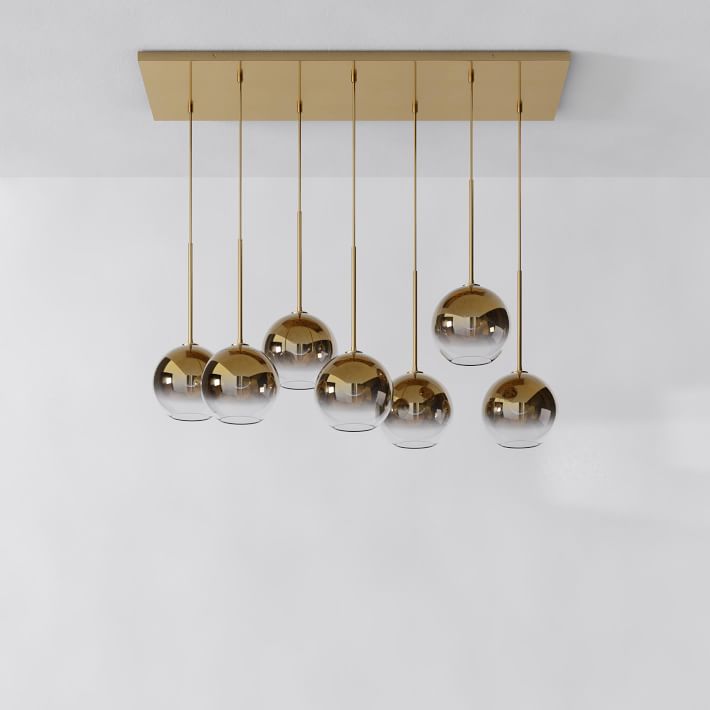 Sculptural Glass 7-Light Globe Chandelier - Metallic Ombre thumbnail 2