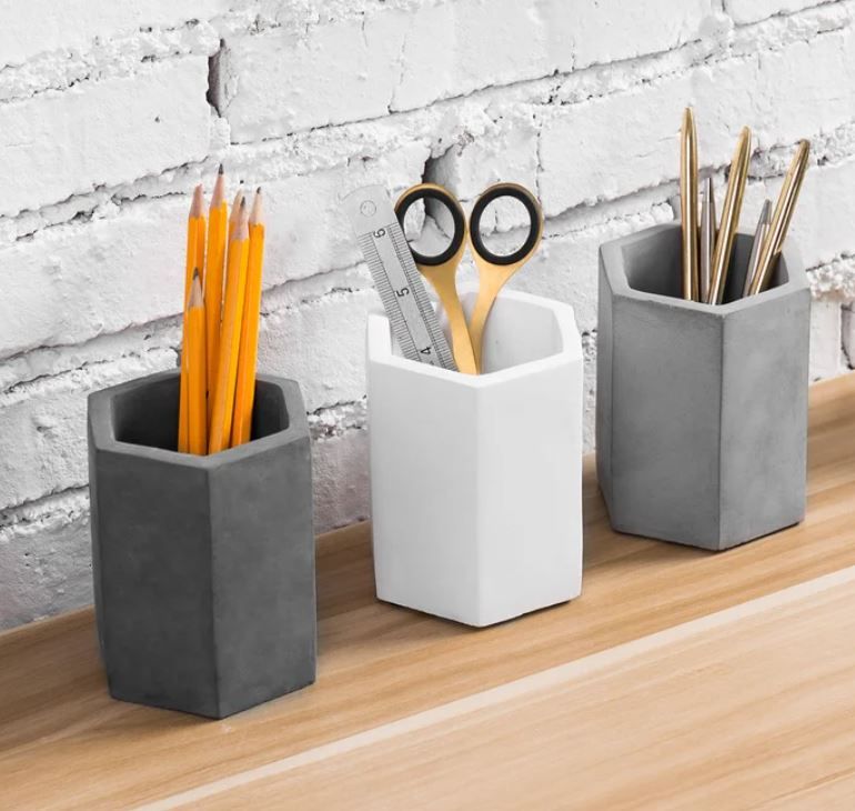 Multi Colored Concrete Desktop Stationary Holders2 thumbnail 2