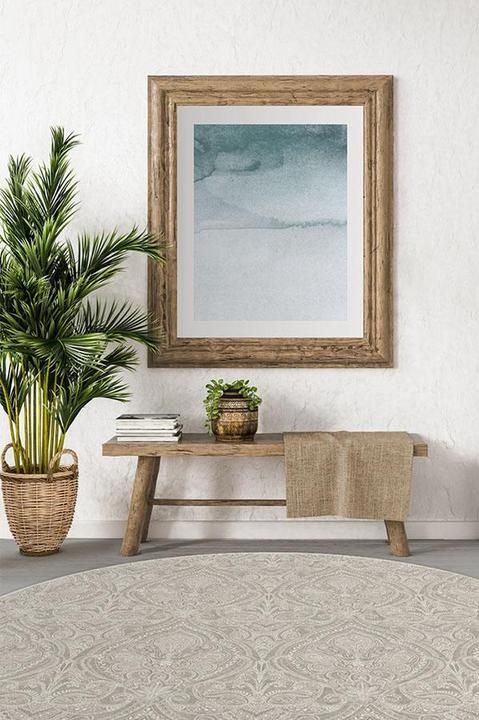 Lacis Damask Stone Rug-8' thumbnail 2