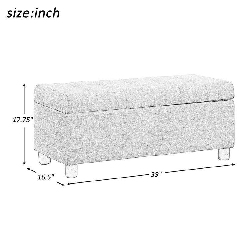 Aylina Upholstered Flip Top Storage Bench thumbnail 3