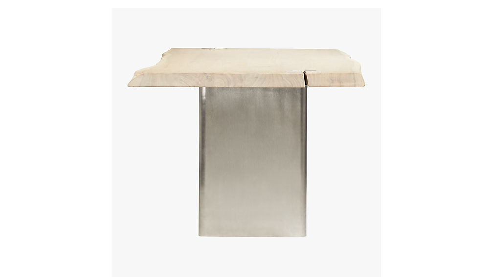 LANDSCAPE LIVE EDGE WHITE WASHED WOOD DINING TABLE thumbnail 2