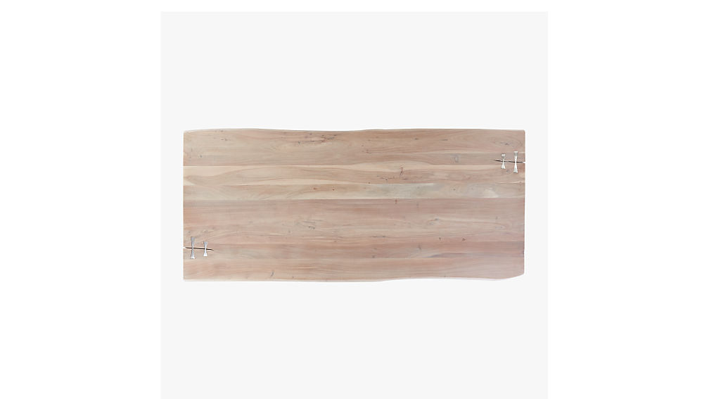 LANDSCAPE LIVE EDGE WHITE WASHED WOOD DINING TABLE thumbnail 3