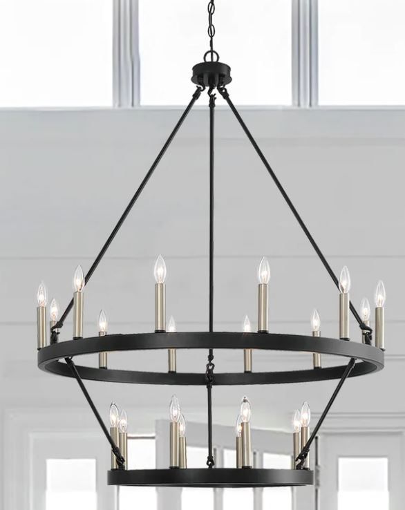 Light Candle Style Wagon Wheel Chandelier thumbnail 2