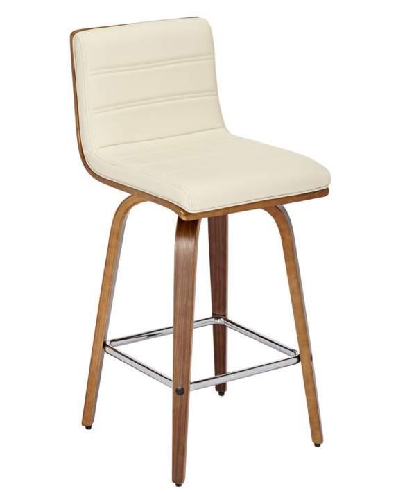 Vienna Cream and Walnut Swivel Counter Stool thumbnail 2