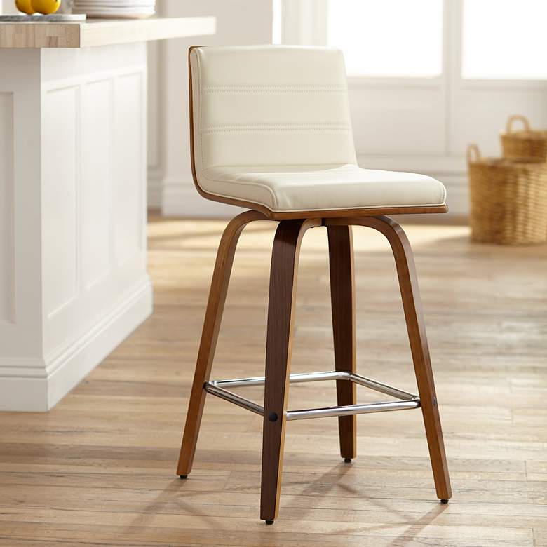 Vienna Cream and Walnut Swivel Counter Stool thumbnail 5