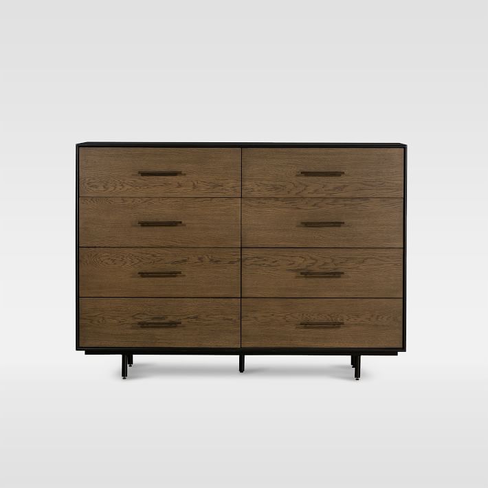 Oak Wood Wrapped 8 Drawer Dresser thumbnail 2