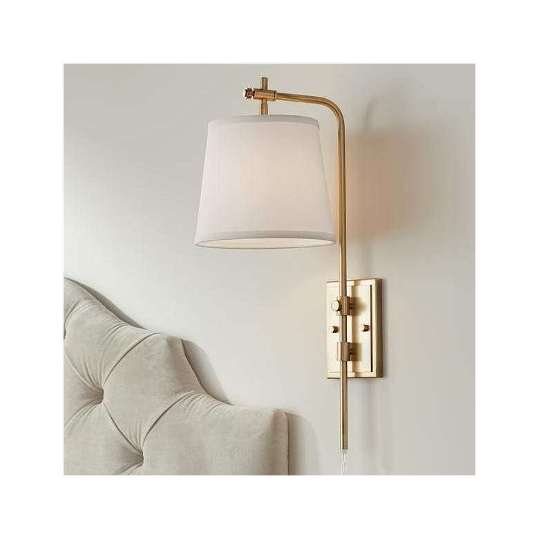 Seline Warm Gold Adjustable Plug In Wall Lamp thumbnail 3
