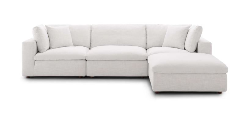 Moxi 4 Piece Sectional Sofa White thumbnail 3