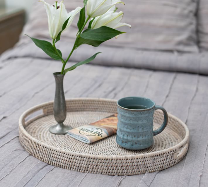 Tava Handwoven Rattan Oval Serving Tray thumbnail 2