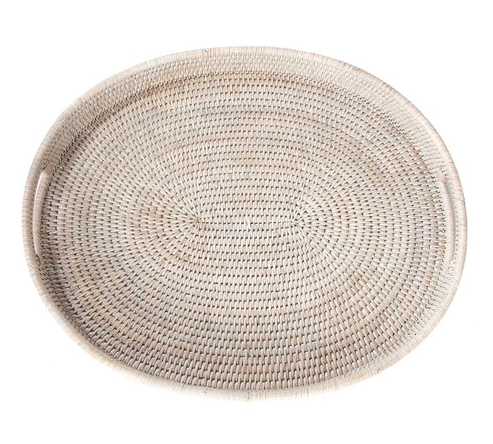 Tava Handwoven Rattan Oval Serving Tray thumbnail 4