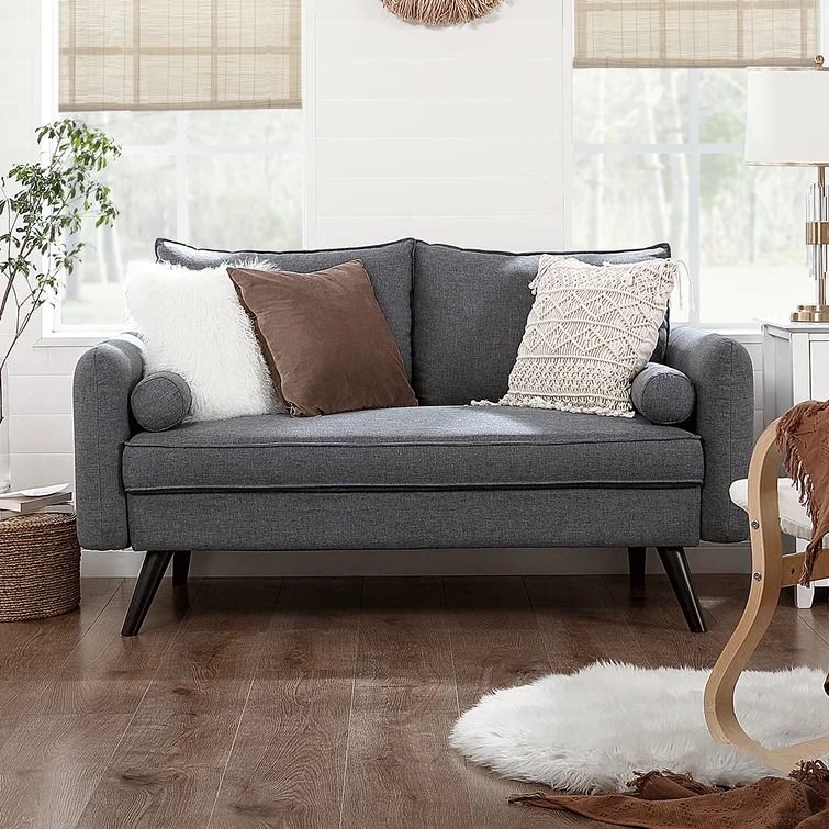 Risinger Velvet Wide Round Arm Loveseat thumbnail 2