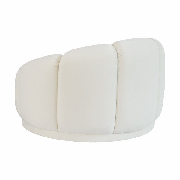 MARSHMALLOW CREAM VELVET LOUNGE CHAIR thumbnail 3