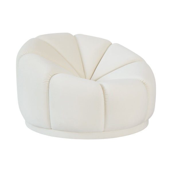 MARSHMALLOW CREAM VELVET LOUNGE CHAIR thumbnail 4