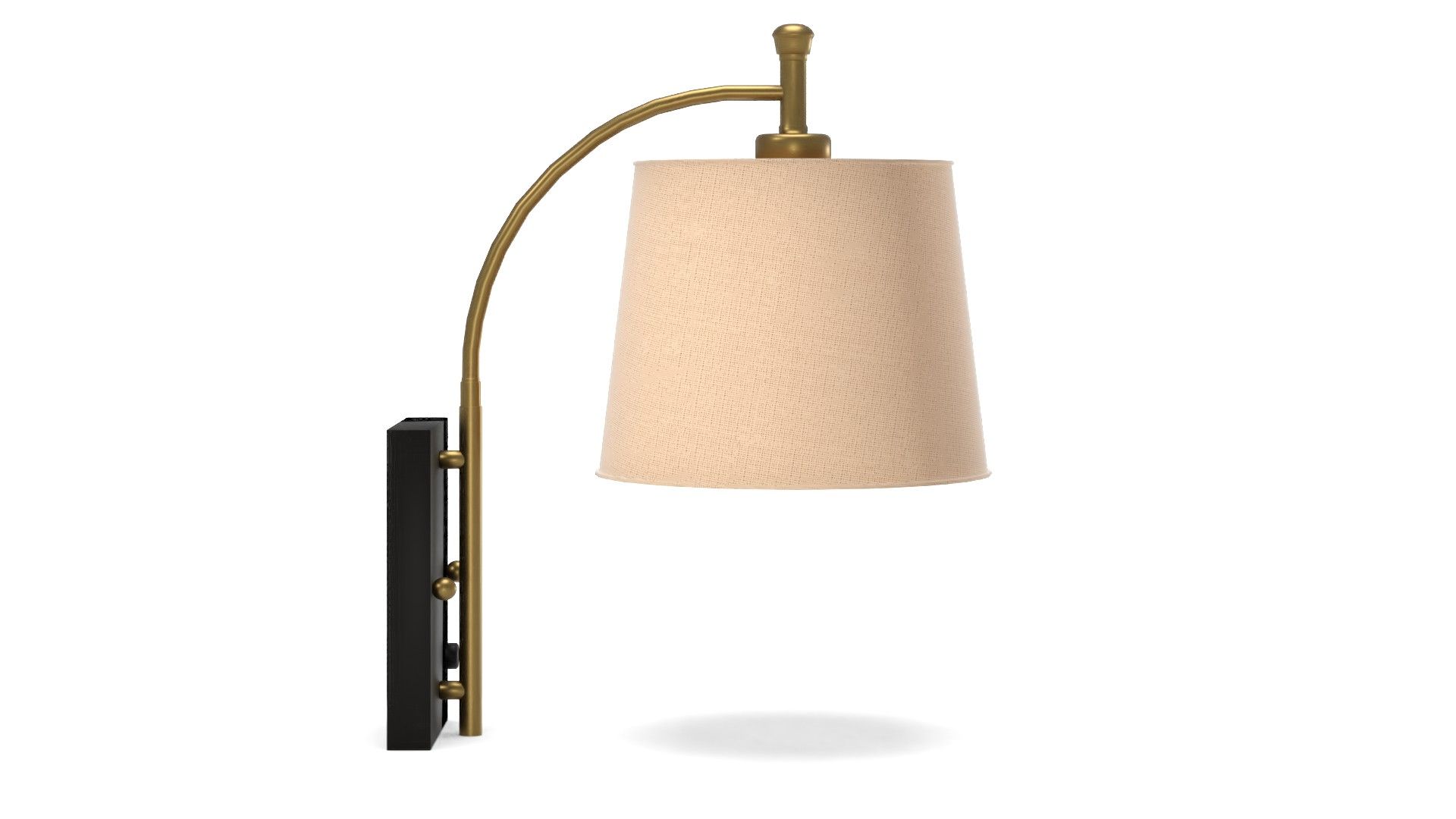 Chester Antique Brass and Black Swing Arm Wall Lamp thumbnail 2
