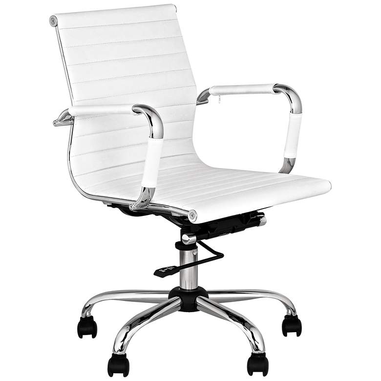  Serge White Low Back Swivel Office Chair  thumbnail 2