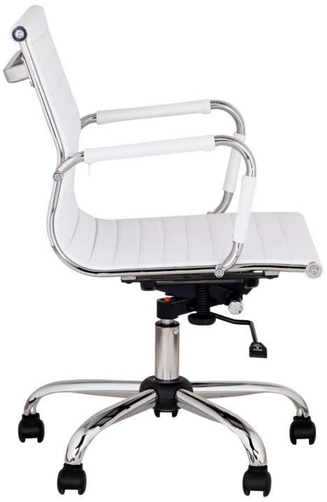  Serge White Low Back Swivel Office Chair  thumbnail 3