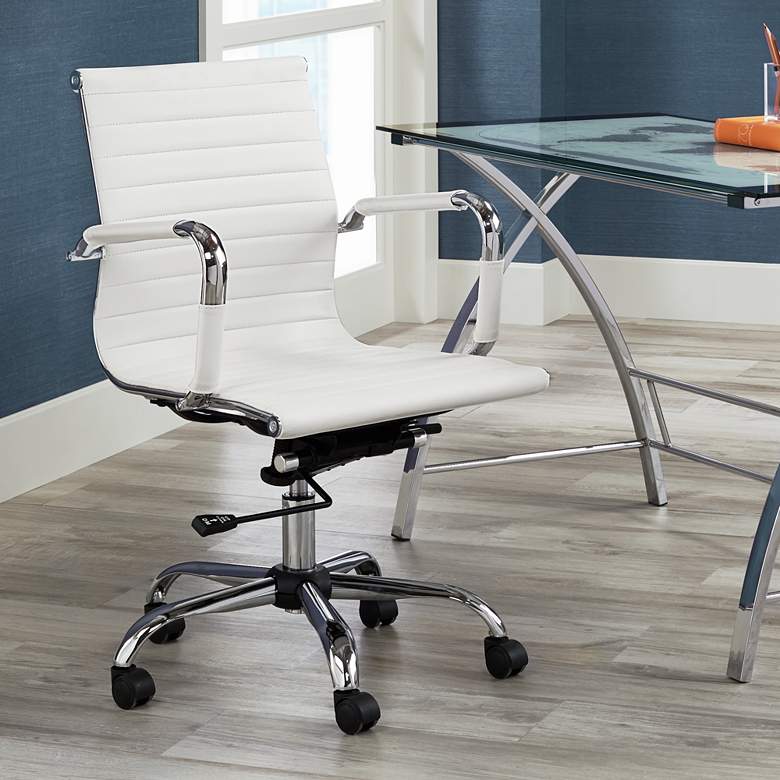  Serge White Low Back Swivel Office Chair  thumbnail 10