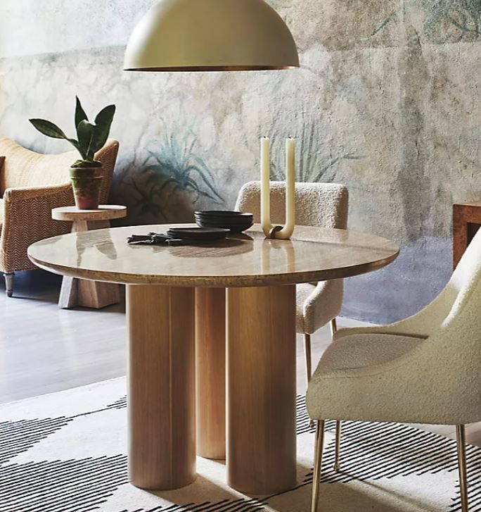 Anya Travertine Dining Table thumbnail 2