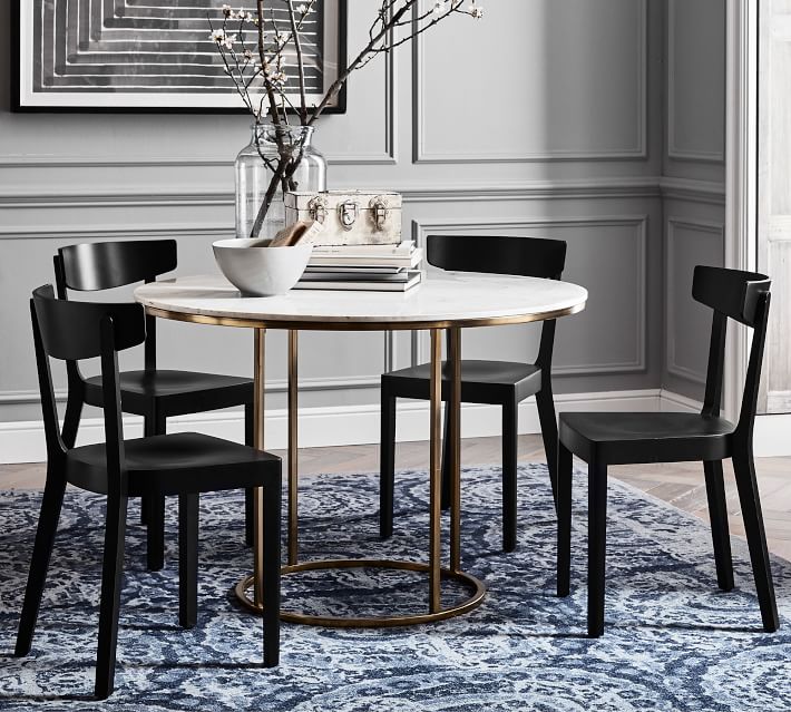 Delaney Round Marble Pedestal Dining Table thumbnail 3