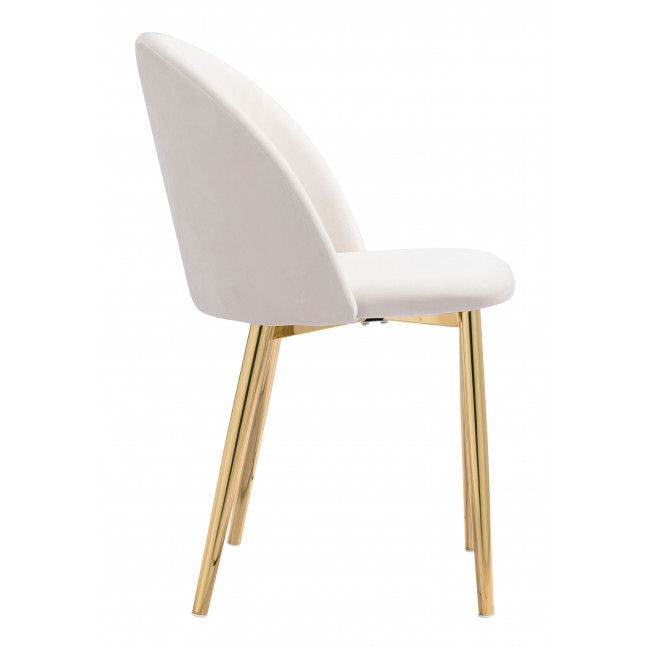 Cozy Dining Chair Cream Set of 2 thumbnail 3