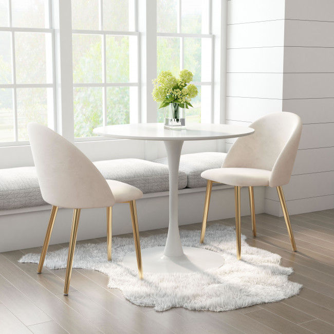 Cozy Dining Chair Cream Set of 2 thumbnail 6
