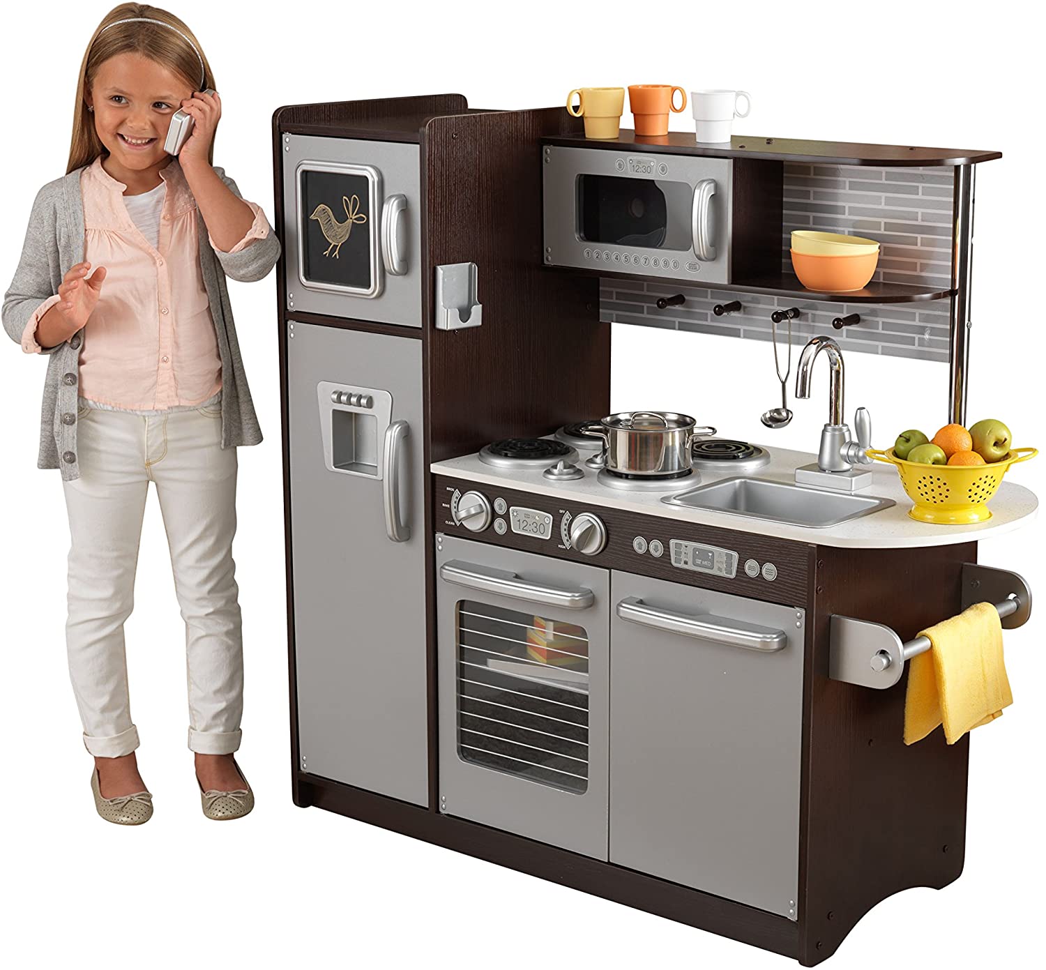 KidKraft Uptown Espresso Kitchen & Metal Accessories Set thumbnail 2