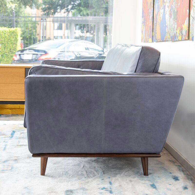 Lesa Genuine Leather 88 Square Arm Sofa thumbnail 3