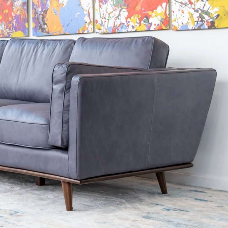 Lesa Genuine Leather 88 Square Arm Sofa thumbnail 4