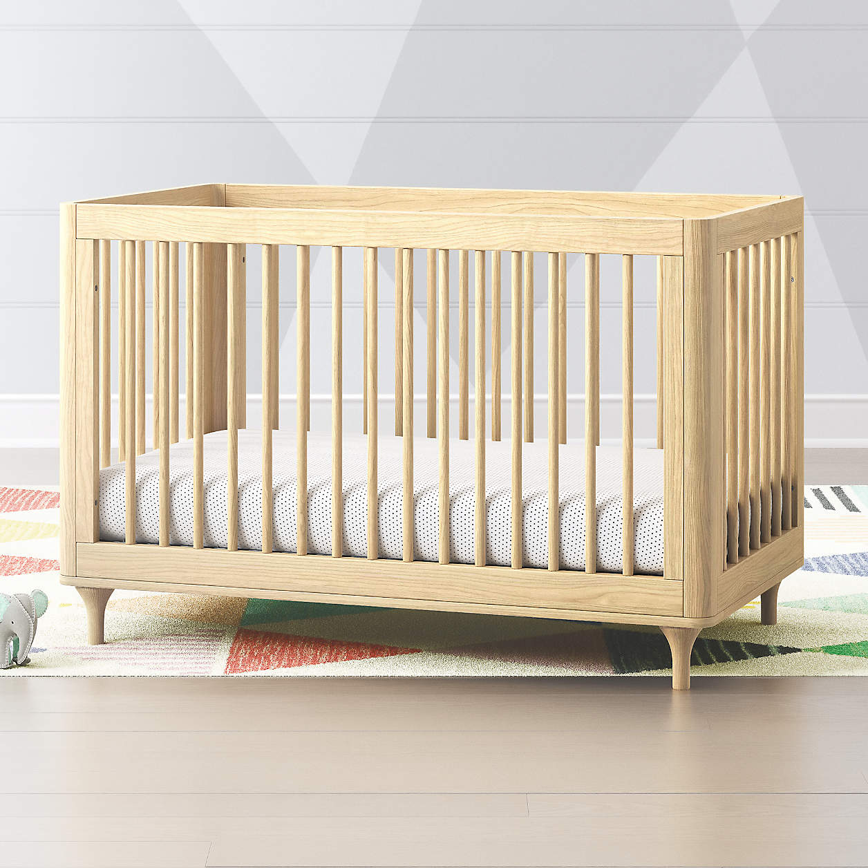 Babyletto Lolly Natural Convertible Baby Crib with Toddler Bed Conversion Kit thumbnail 3