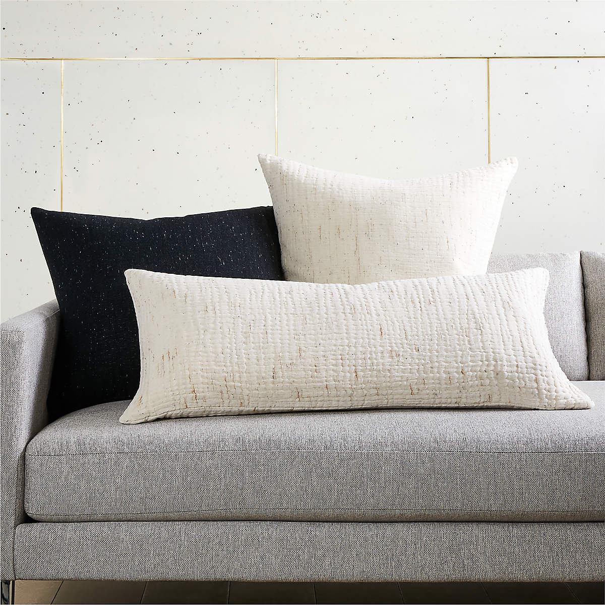 Nett Ivory Pillow With Feather With Insert-23"X23" thumbnail 2