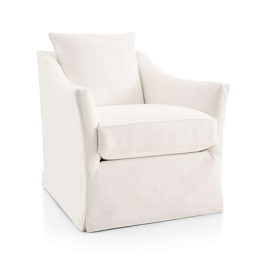 Keely Slipcovered Swivel Chair thumbnail 2