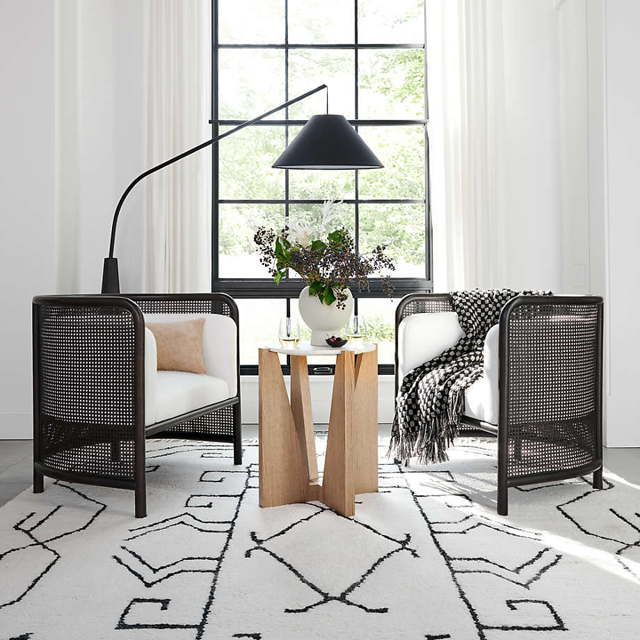 Fields Cane Black and White Chair by Leanne Ford thumbnail 6